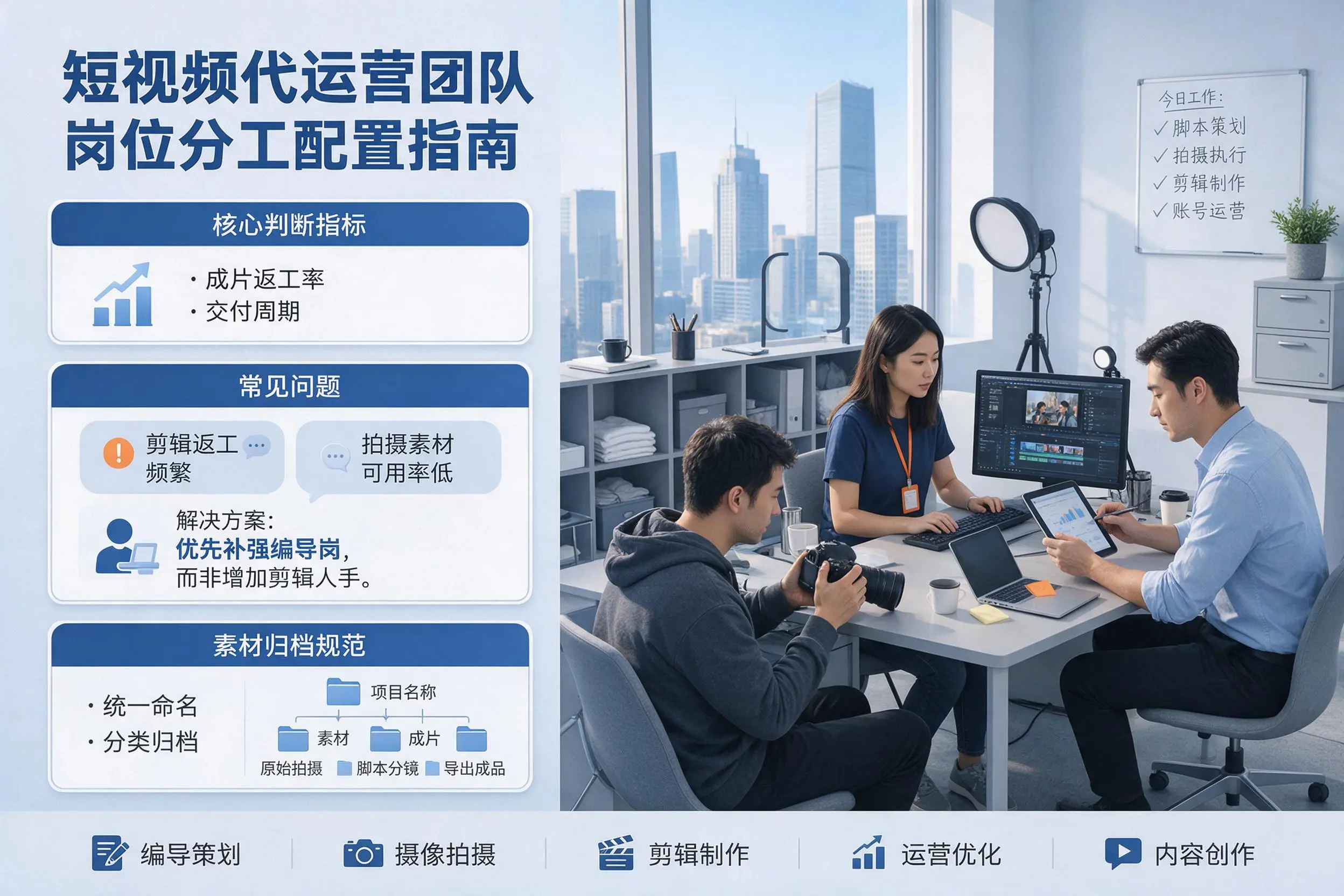 短视频代运营团队如何配置?滁州企业岗位分工科普说明