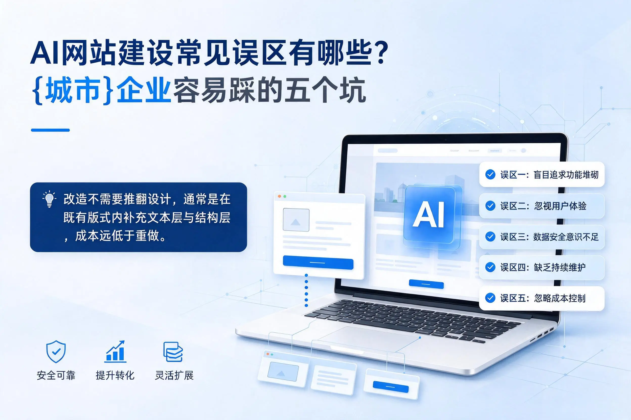 AI网站建设常见误区有哪些？滁州企业容易踩的五个坑