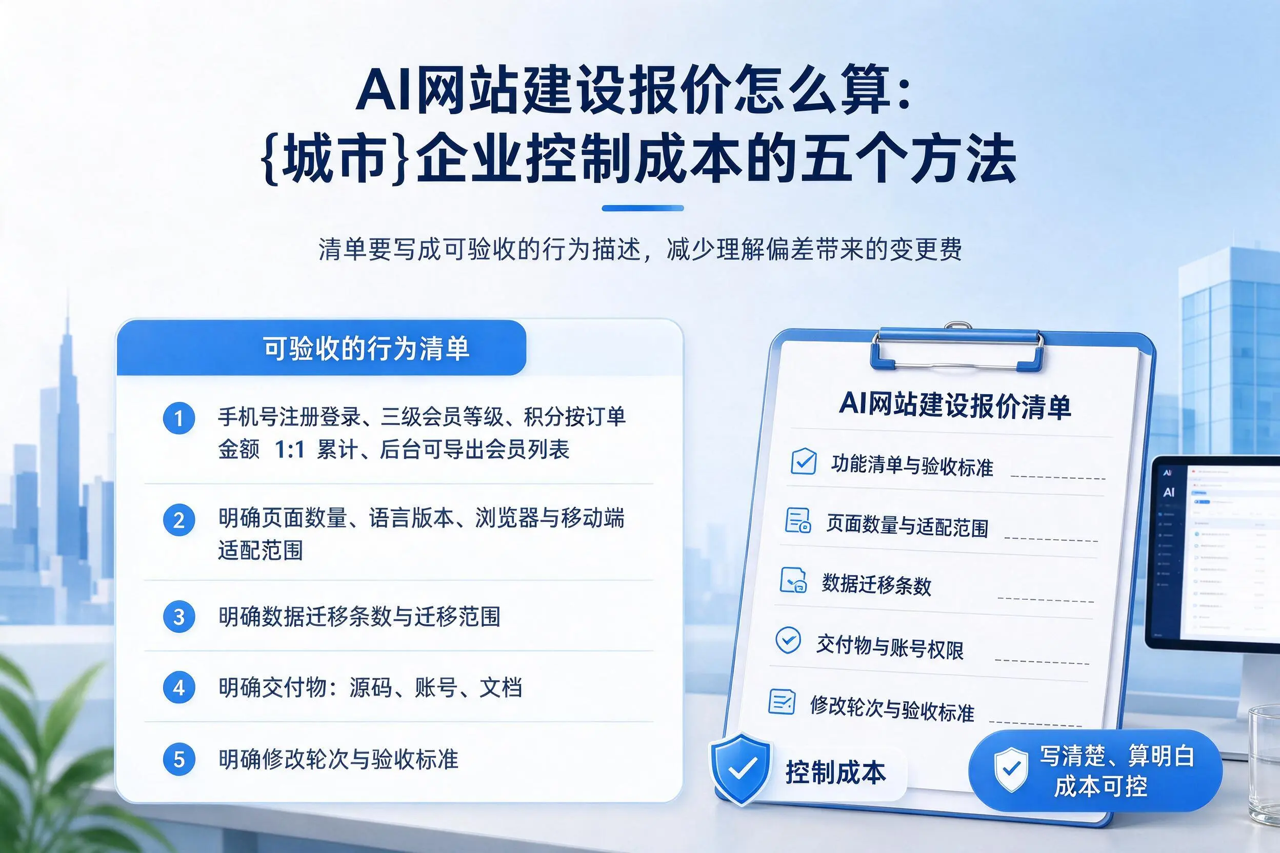 AI网站建设报价怎么算：滁州企业控制成本的五个方法